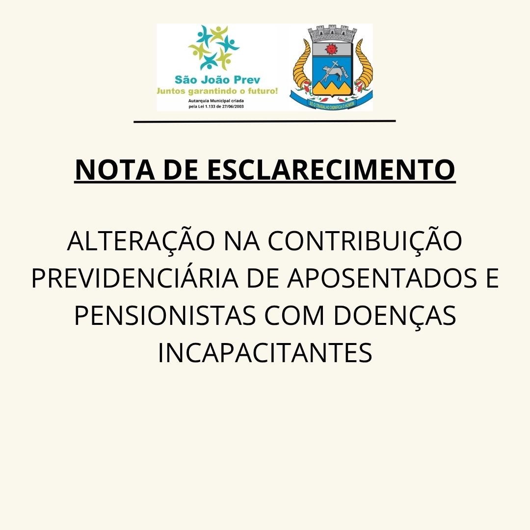 Nota de Esclarecimento - Desconto Previdenciário
